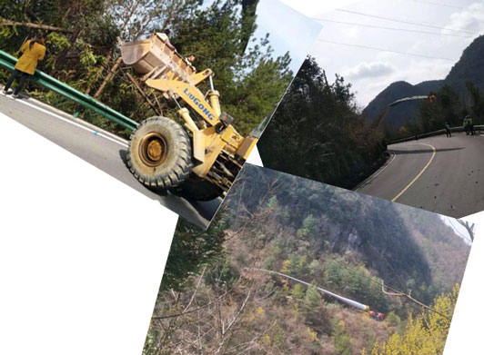 大件運輸受阻，負責人合力清障