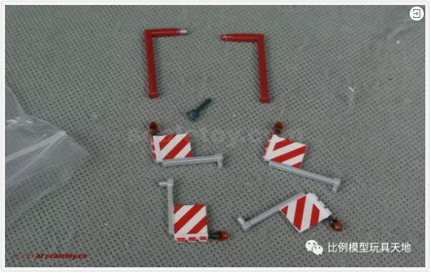 支撐腿，警示燈，警示牌等。